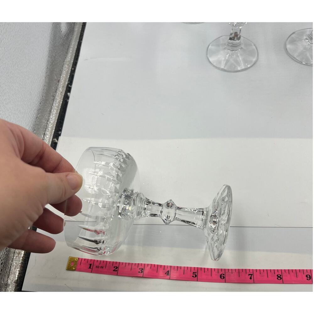 Vintage Schott Zwiesel Champagne Coupe Sherbet Cut Crystal Glasses Set Of 7 - Picture 4 of 10